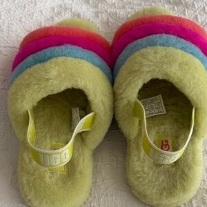 UGG Kids Vibrant Striped Slippers
